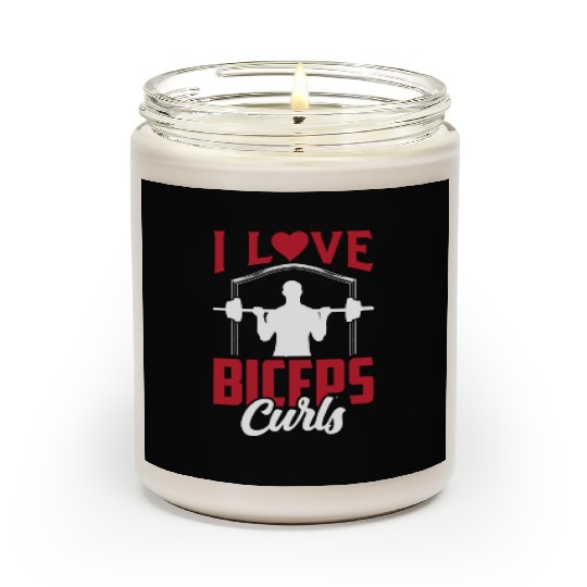 I Love Biceps Curls Curl Sayings Muscle Workout Scented Candles