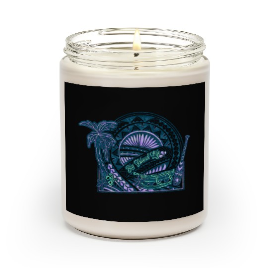 Big Island Outrigger Canoe Teal Tribal Scented Candles