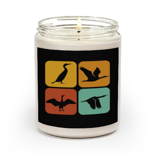 Retro Cormorant Birds I Aesthetic I Cormorant Bird Scented Candles
