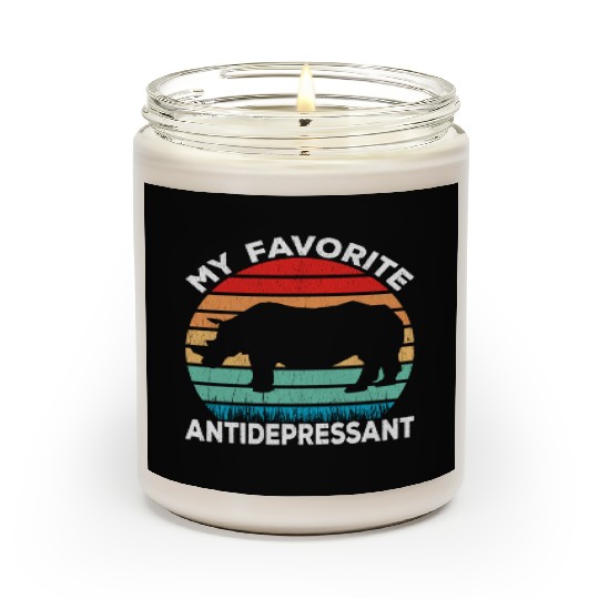 Rhino Antidepressant - Rhinoceros Lover Funny Scented Candles