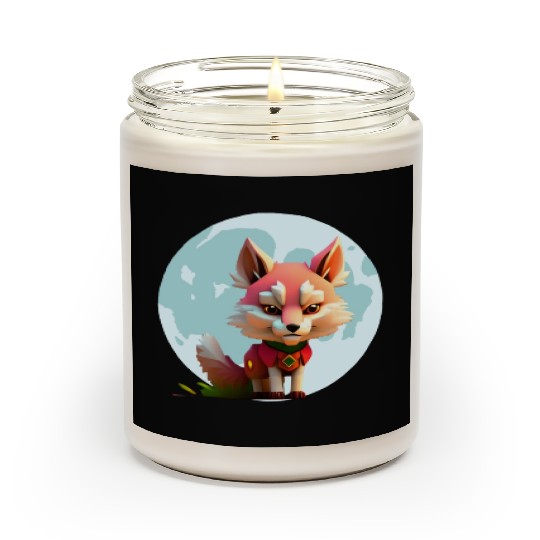 Wolf howling at the moon graphic Scented Candles