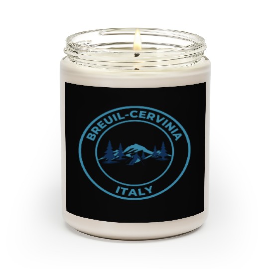 Retro cool Skiing in Breuil Cervinia Italy Blue Scented Candles