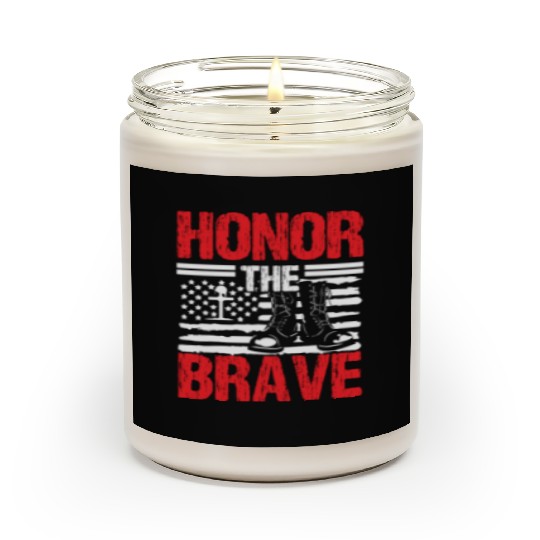 Soldier honor the brave military army veteran Scented Candles