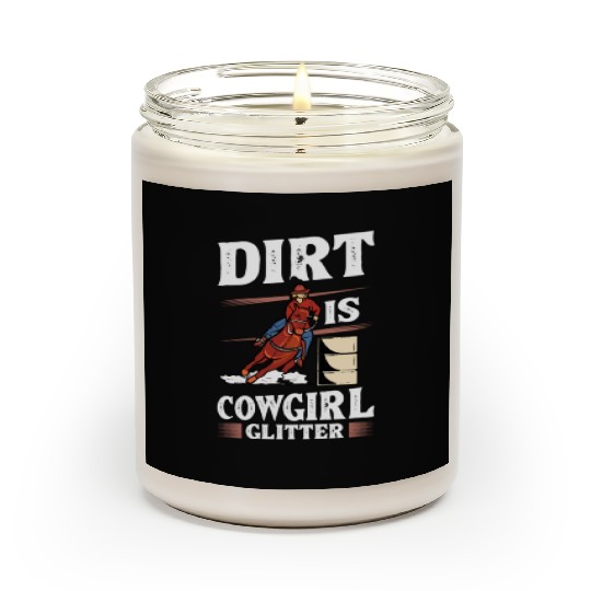 Dirt Barrel Racing Horse Cowgirl Glitter yellow Scented Candles