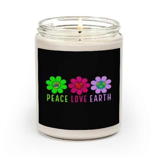 Peace Love Earth, Peace Love People Earth Day Scented Candles