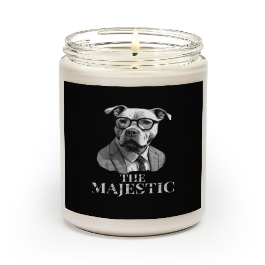 Majestic Pitbull wearing suit and eyeglasses Scented Candles