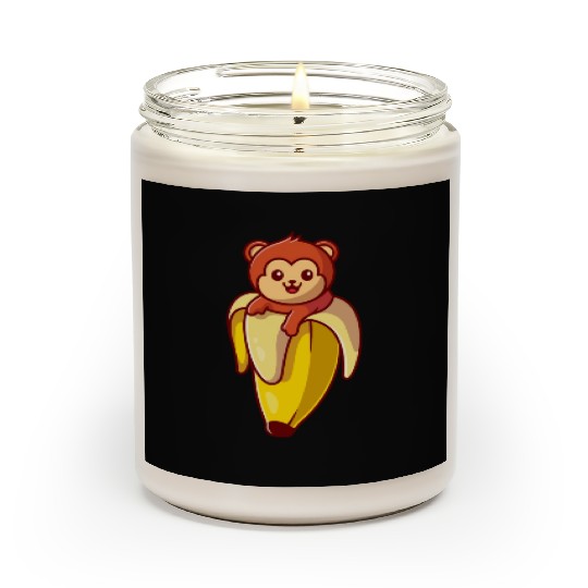 Cute Monkey Banana Cartoon Scented Candles
