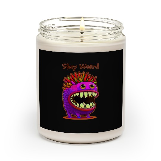 Stay Weird Monster Doodle Violet Scented Candles