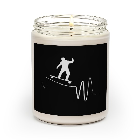 I Love Longboarding Skateboard Heartbeat Longboard Scented Candles