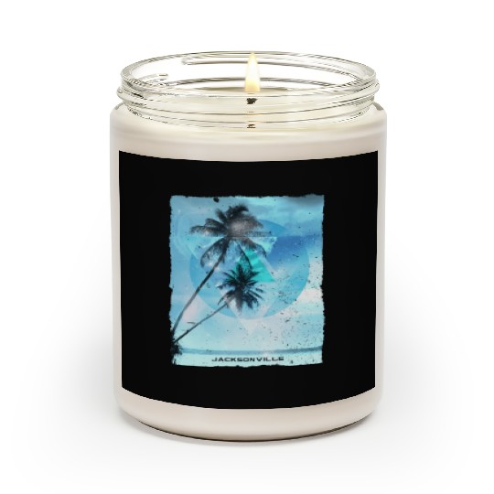 Artistic Jacksonville Florida Palm Tree Vacation Scented Candles