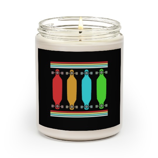 Retro Skateboard Skater Longboard Scented Candles
