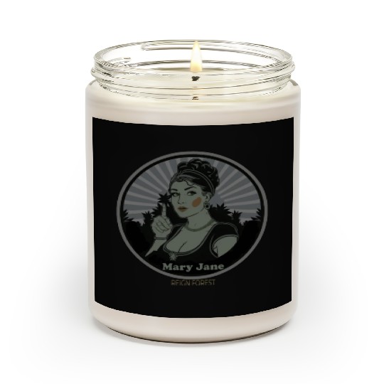 Mary Jane Lady Marijuana Funny Graphic Scented Candles