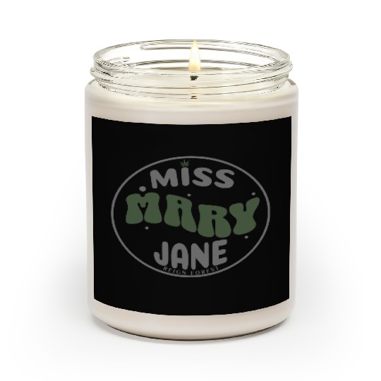 Miss Mary Jane Marijuana Funny Graphic Scented Candles