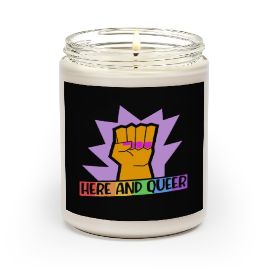 Here And Queer LGBTQ Community Rainbow Pride Month Scented Candles