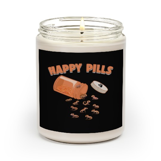 Happy Pills Crested Gecko Funny Lizard Lovers Scented Candles