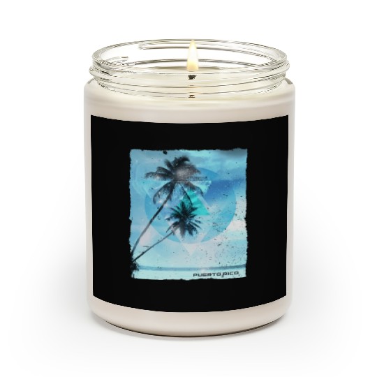 Artistic Puerto Rico Palm Tree Vacation Scented Candles