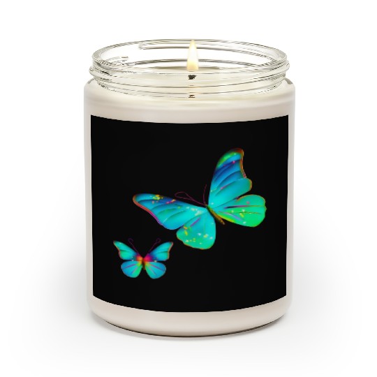 Blue Green Butterflies Scented Candles