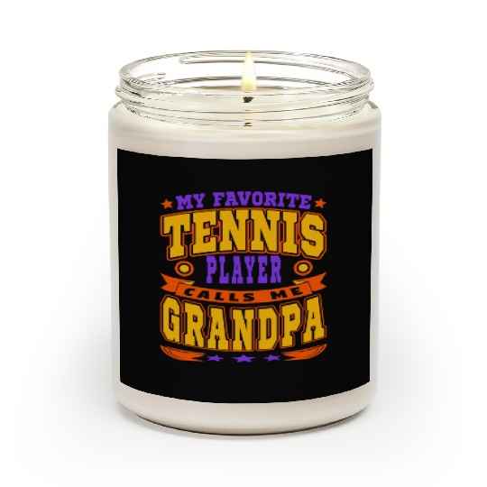 Calls Me Grandpa Funny Grandchildren Tennis Lover Scented Candles