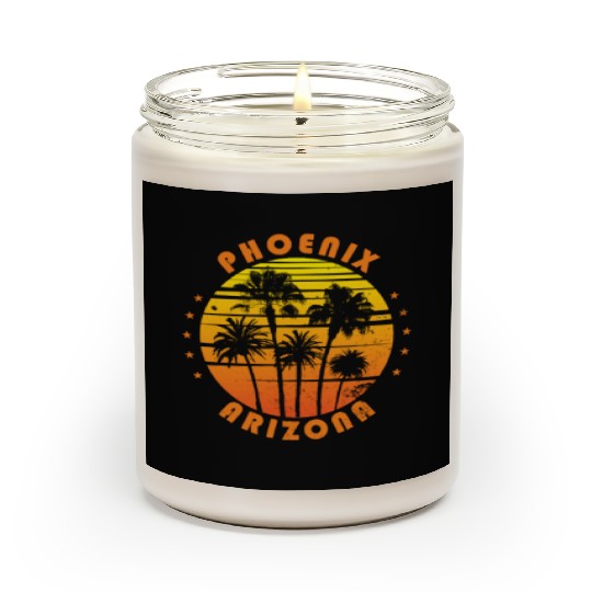 Retro Phoenix Arizonna Souvenir Vintage Palm Tree Scented Candles