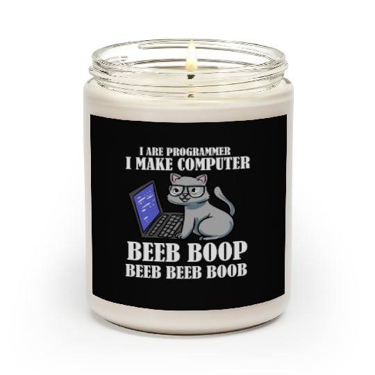 I Are Programmer I Make Computer Beep Boop Cat Scented Candles