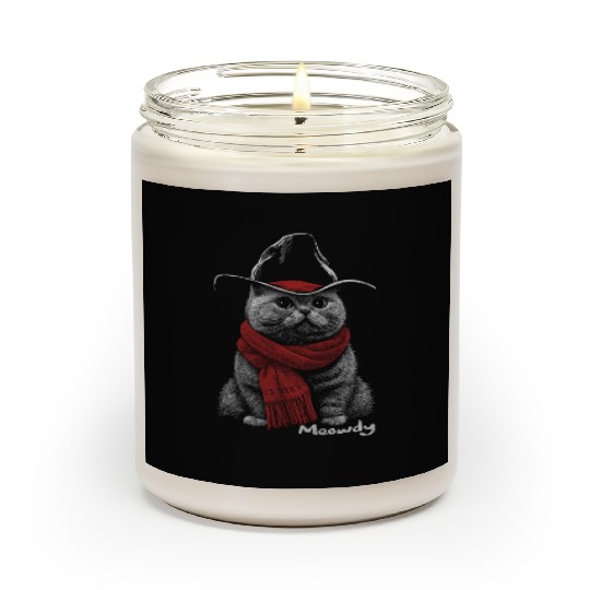 Cute Chonk Cat Meowdy Cat w/ Cowboy Hat from Texas Scented Candles