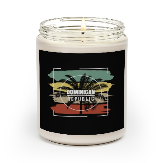 Dominican Republic Artistic Palm Tree Retro Scented Candles