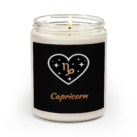 Capricorn zodiac sign, astrology, sun, birthday Scented Candles