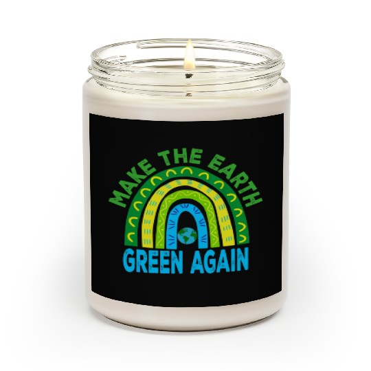 Make the Earth Green Again Rainbow Earth Day Scented Candles