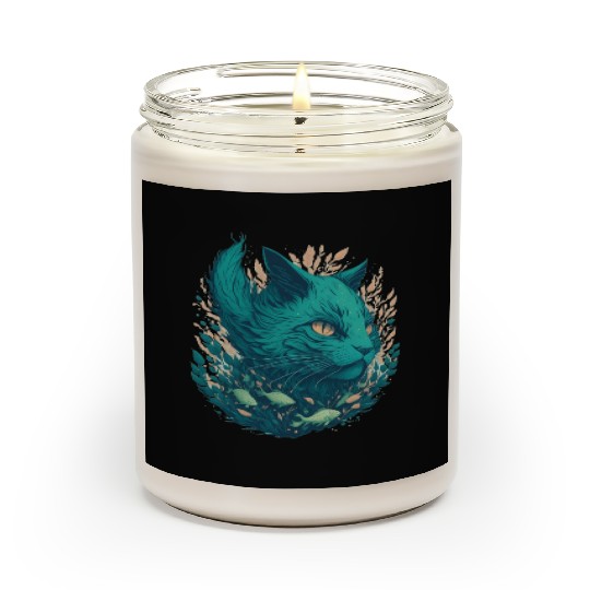 Great Green Beast Cat Funny Design Scented Candles