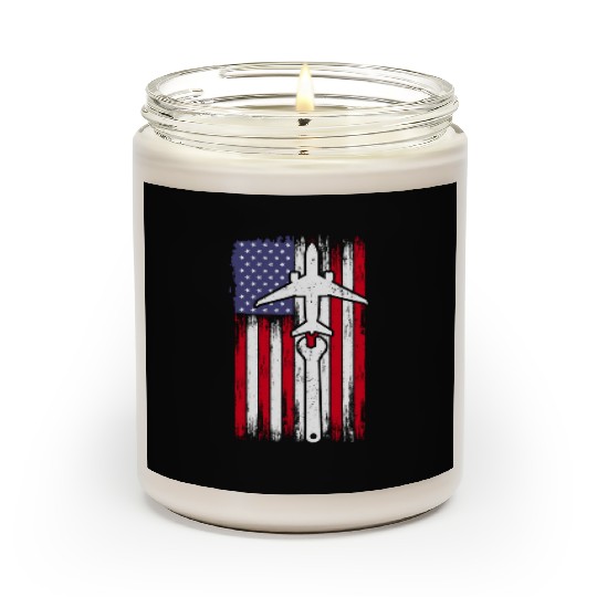 Aircraft Mechanic Aviation Usa Flag Scented Candles