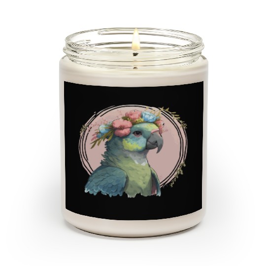 Cute Hahn's Macaw Bird Flower Crown Pet Birds Scented Candles