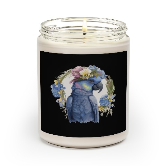 Cute Hyacinth Macaw Parrot Bird Flower Crown Pet B Scented Candles