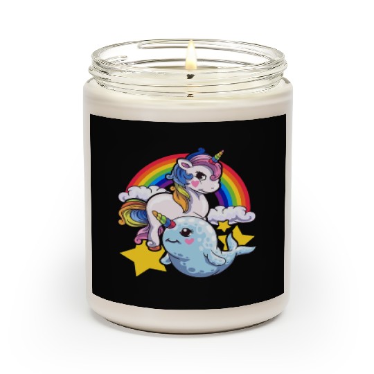Cute Horned Narwhal And Unicorn Animal Friends Scented Candles