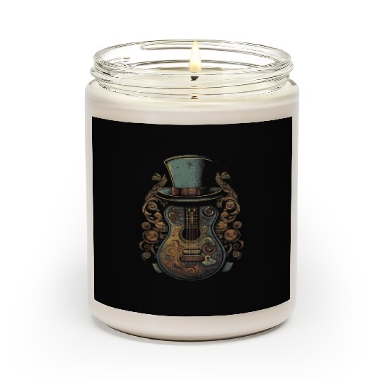 Guitar with Hat Country Music Guitarist Musician Scented Candles
