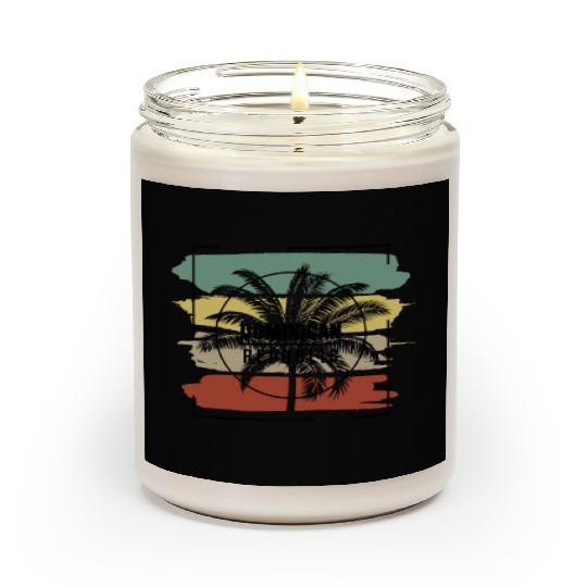 Dominican Republic Palm Tree Retro Artistic Scented Candles