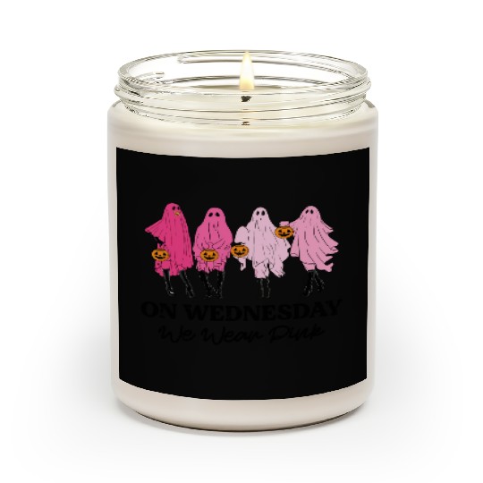 Breast Cancer On Wednesday We Wear Pink Halloween Scented Candles