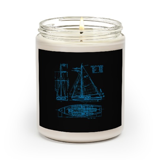 Sailboat Blueprint Old Ocean Sailing for Sailors Scented Candles