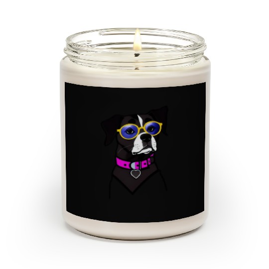 Cool dog with glasses Scented Candles