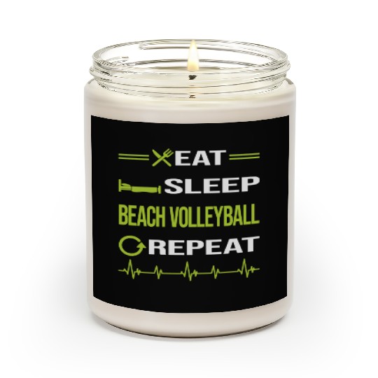 Funny Eat Sleep Repeat Beach Volleyball nostalgia Scented Candles