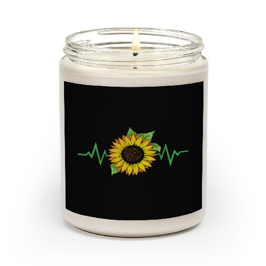 Sunflower Heartbeat Flower Lover Florist For Women Scented Candles