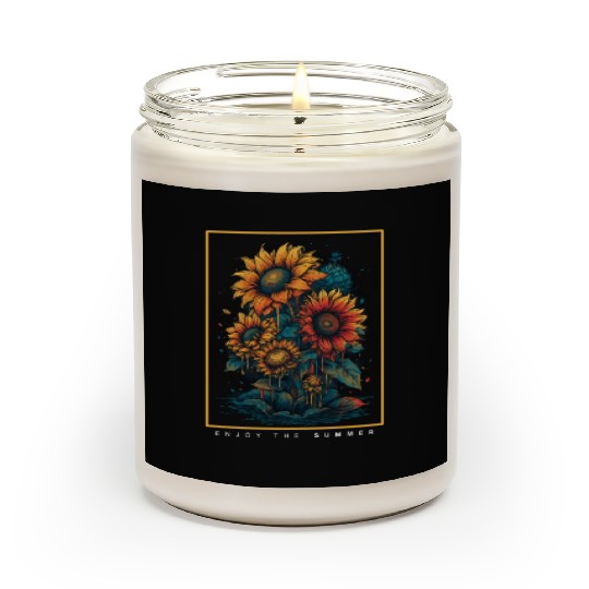Psychedelic Sunflowers Garden Nature Lover Scented Candles