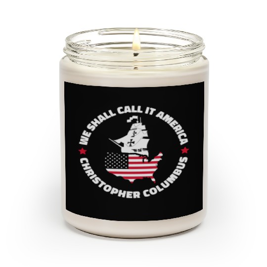Columbus Day 1492 Us Flag Scented Candles