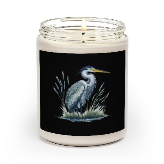 Watercolor Heron in Nature Scented Candles
