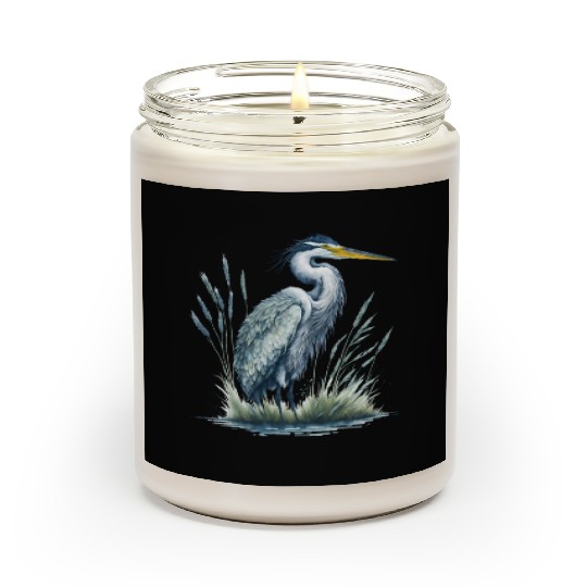 Watercolor Heron in Nature Scented Candles