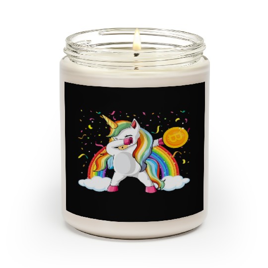 Dabbing Unicorn Bitcoin Sarcastic Cryptocurrency Scented Candles