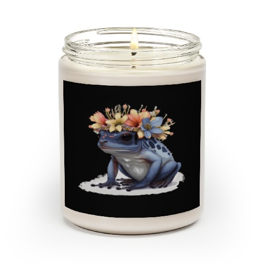 Cute Poison Dart Frog Flower Crown Amphibian Lover Scented Candles