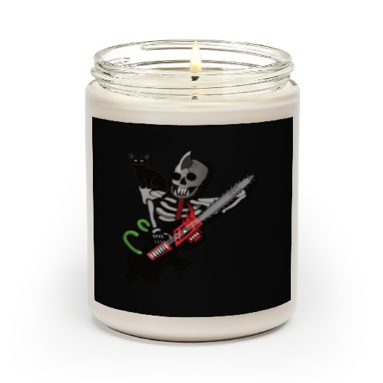 Human Skeleton guitarist with his cat Scented Candles
