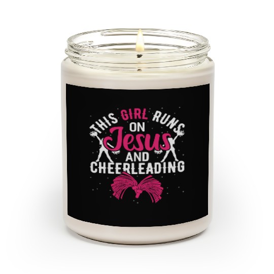 This Girl Runs On Jesus And Cheer Funny Scented Candles