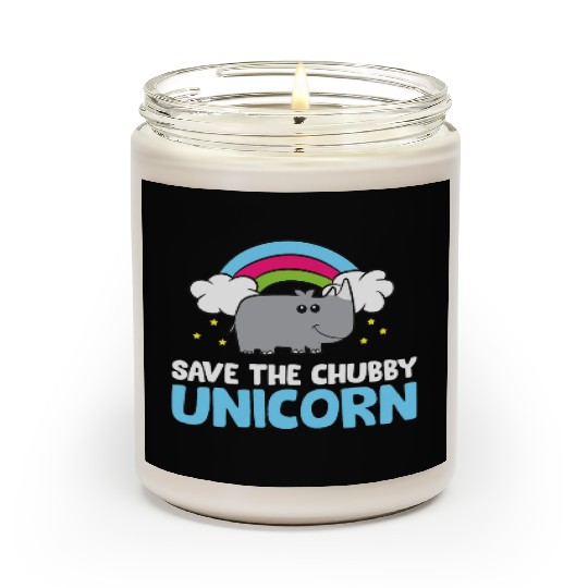 Save The Chubby Unicorn Rhinoceros Cute Rhino Scented Candles