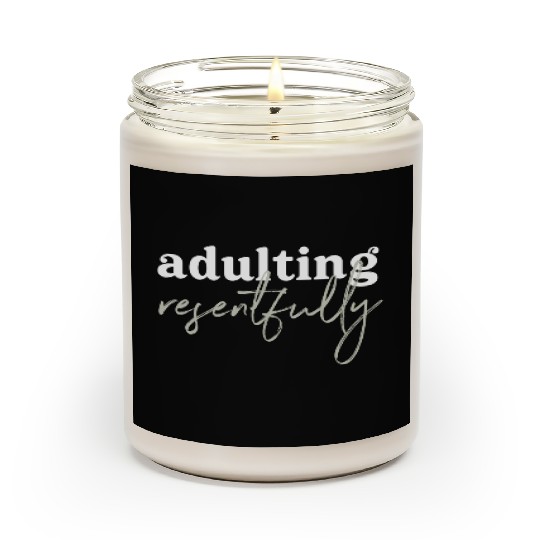 Adulting Resentfully White And Green Scented Candles